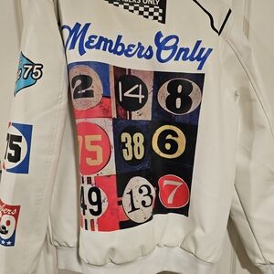 Members Only White Graphic Jacket